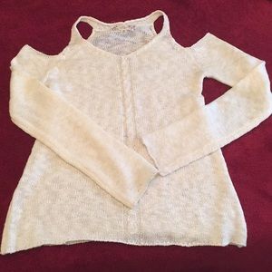 white off shoulder sweater